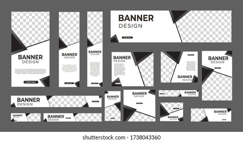 set of abstract web banners of standard size with a place for photos. Vertical, horizontal and square template. vector illustration EPS 10