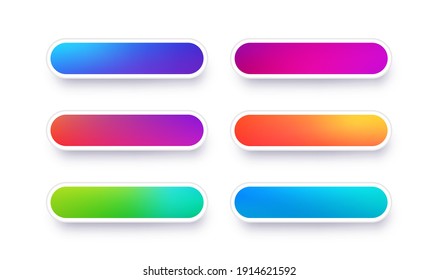 Set of abstract web buttons with shadow. Website concept elements design. Vector buttons for use in web, apps, games, gui.