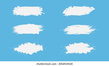 Set Of Abstract White Grunge Brush Texture Frame Design Template