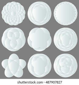 Set of Abstract white icons for design logos. Vector illustration