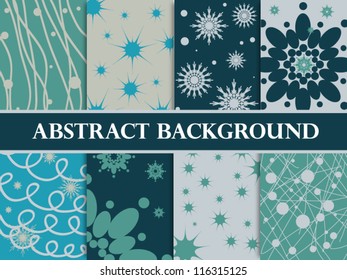 set of abstract winter seamless backgrounds