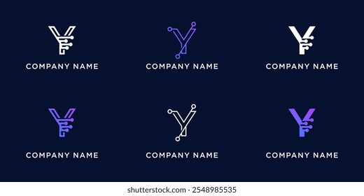set abstract Y technology logo