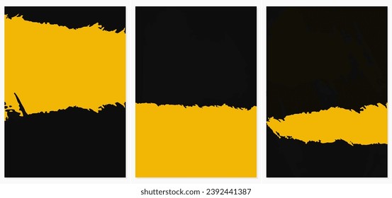 conjunto de plantilla de volante de fragmentos amarillos abstractos 
