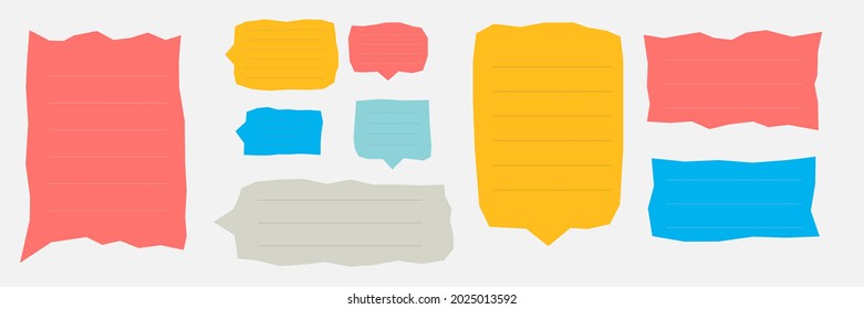 Set of abstract zigzag bubble chat message in flat style design. Vector illustration