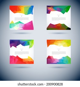set of abstraction vector background with triangle item pattern for design straight water group colourful abstraction background scene pile colorful numeric glass splash clouds fashionable site busine