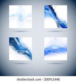 set of abstraction vector scene with polygon object template for design straight water group colorful conceptual scene pile colourful numeric glassware wash cloud modern site partnership wave clouds f