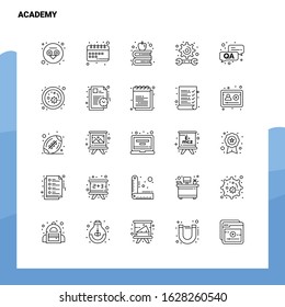 Set of Academy Line Icon set 25 Icons. Vector Minimalism Style Design Black Icons Set. Linear pictogram pack.