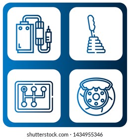 Set of accelerator icons such as Pedal, Gearstick, Brake , accelerator