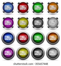 Set of Accept credit card glossy web buttons. Arranged layer structure.