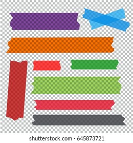 Set of accept cross and different size adhesive tape.