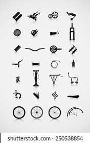 Set of accessories for the bike.