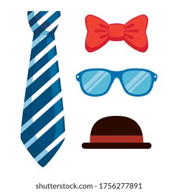 set of accessories hipster icons vector illustration design