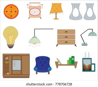 Set of accessories for home interior