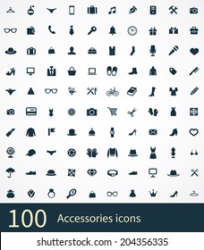 set of accessories icons