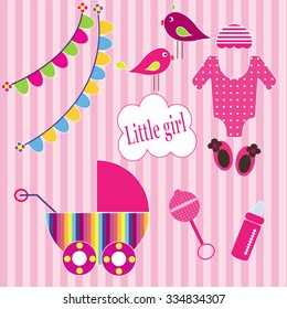 set of accessories for the little girl vector