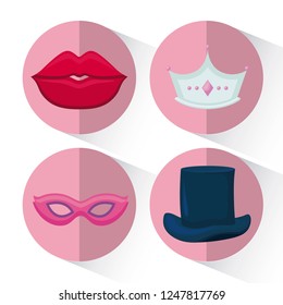 set accessories of party decorative