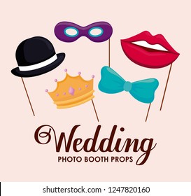 set accessories of party in stick