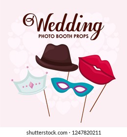 set accessories of party in stick