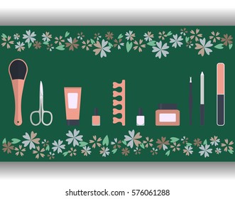 set of accessories and tools for pedicure