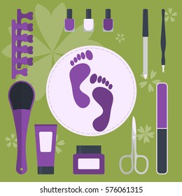 set of accessories and tools for pedicure and manicure