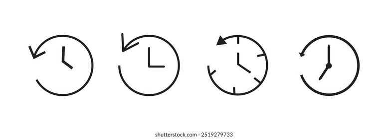 Set of account history icons. Account history, clock, time. 