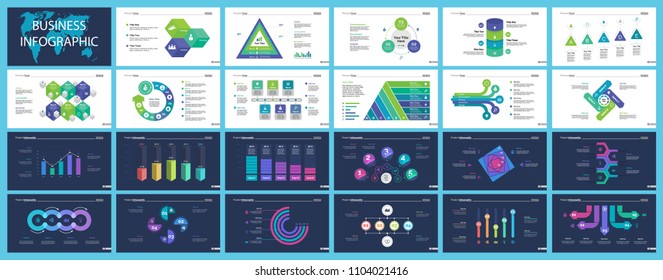 Set of accounting or economics concept infographic charts. Business diagrams for presentation slide templates. For corporate report, advertising, banner and brochure design.