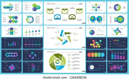Set of accounting or economics concept infographic charts. Business diagrams for presentation slide templates. For corporate report, advertising, banner and brochure design.
