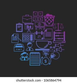 Set of Accounting Icon with Gradient