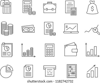Set of accounting line vector icons.
