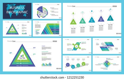 Set of accounting or statistics concept infographic charts. Business diagrams for presentation slide templates. For corporate report, advertising, banner and brochure design.