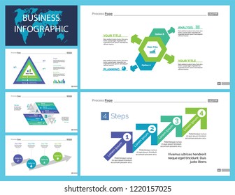 Set of accounting or statistics concept infographic charts. Business diagrams for presentation slide templates. For corporate report, advertising, banner and brochure design.