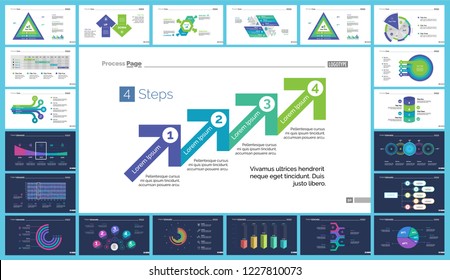 Set of accounting or statistics concept infographic charts. Business diagrams for presentation slide templates. For corporate report, advertising, banner and brochure design.