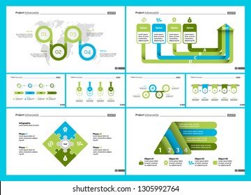 Set of accounting or statistics concept infographic charts. Business diagrams for presentation slide templates. For corporate report, advertising, banner and brochure design.