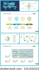 Set of accounting or statistics concept infographic charts. Business diagrams for presentation slide templates. For corporate report, advertising, banner and brochure design.