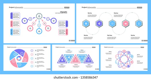 Set of accounting or statistics concept infographic charts. Business diagrams for presentation slide templates. For corporate report, advertising, banner and brochure design.