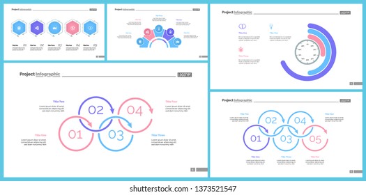 Set of accounting or statistics concept infographic charts. Business diagrams for presentation slide templates. For corporate report, advertising, banner and brochure design.