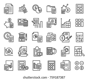 Set of accounting thin line icons. High quality pictograms of finance. Modern outline style icons collection. 