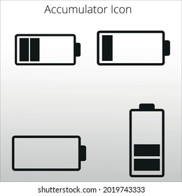 set of Accumulator icon,  line isolated or logo isolated sign symbol vector, outline and stroke style Collection of high-quality color style vector illustration,