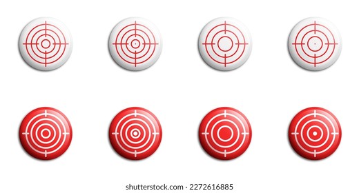 Set of accuracy, target and goal icons. Aim symbol. Flat vector illustrator.