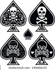 Set Ace Spades Skull Stock Vector (Royalty Free) 1406406155 | Shutterstock