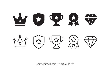 Un conjunto iconos logros