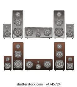 set of acoustic speakers