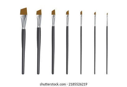 Set of acrylic brushes vector illustration