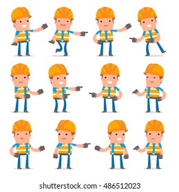 Set of Active and Positive Character Constructor making presentation poses for using in design, etc.