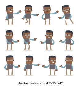 Set of Active and Positive Character Teacher making presentation poses for using in design, etc.