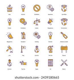 Conjunto de iconos de activismo vector ilustración de stock
