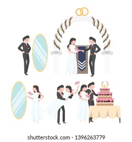 Set of activities wedding party