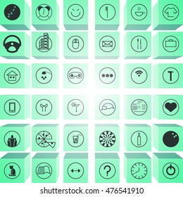 Set activity routine icons of office man all day long. Vector illustration EPS 10 