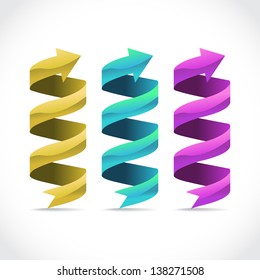 Set of ad ribbon, 360 degrees wrapped around own axis, illustration