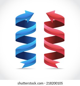 Set of ad ribbon, wrapped around own axis, illustration 